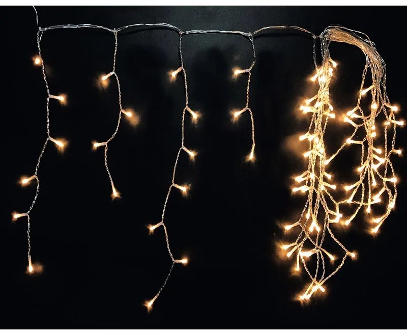 Adeleq Βροχή Με 200 Θερμά LED 600x60cm Με Πρόγραμμα Και Σταθερό Ip44 Διαφανές Καλώδιο 30-0012009