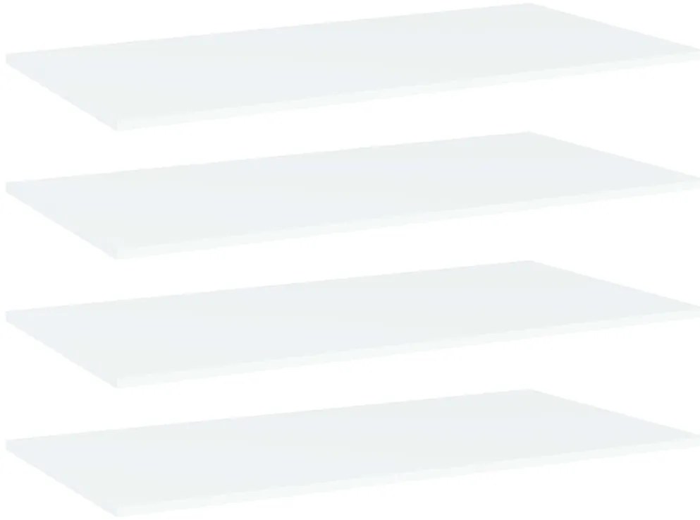 vidaXL Ράφια Βιβλιοθήκης 4 τεμ. Λευκά 80x20x1,5 εκ. από Επεξ. Ξύλο