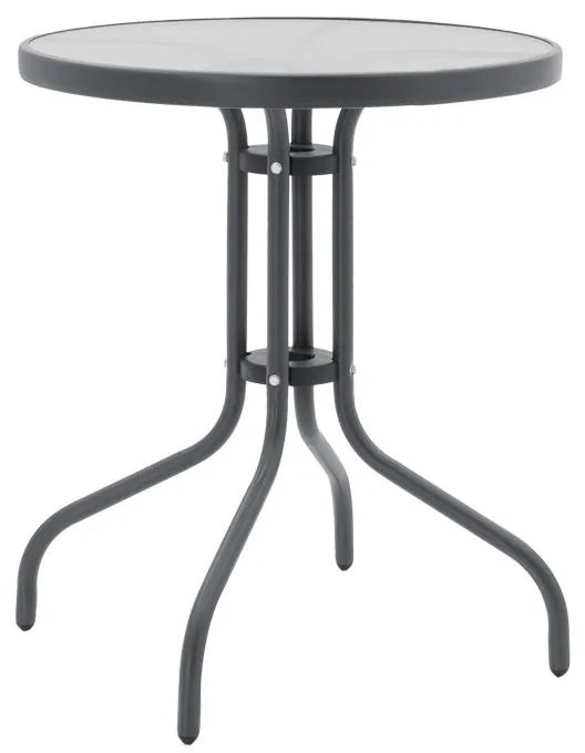 Σετ κήπου Τραπεζαρία Watson - Lindaria 3 τεμ. μέταλλο ανθρακί - γυαλί - pe rattan φυσικό Φ60x70 εκ. 60x60x70 εκ.