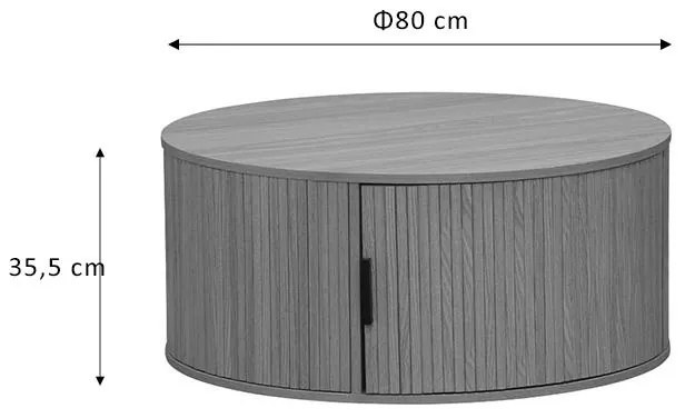 Τραπέζι σαλονιού Scandi MDF φυσικό Φ80x35.5εκ 80x80x35.5 εκ.