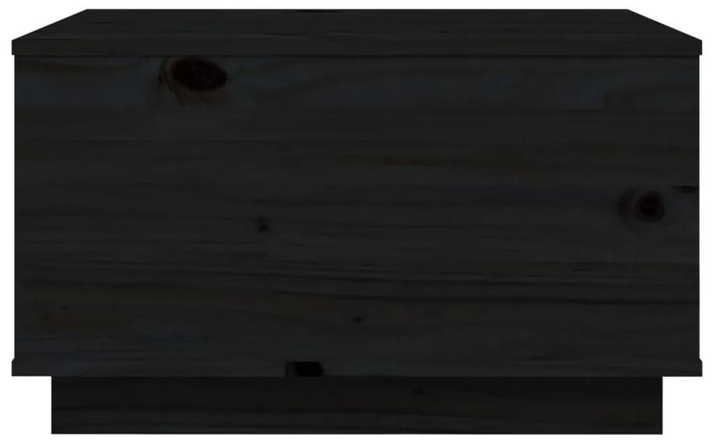 Τραπεζάκι Σαλονιού Μαύρο 60x50x35 εκ. από Μασίφ Ξύλο Πεύκου - Μαύρο