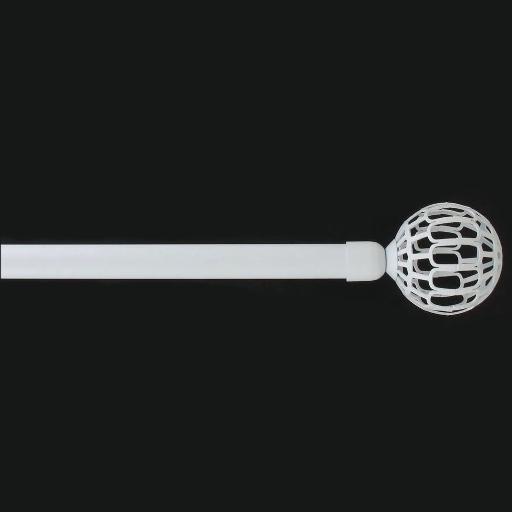 Κουρτινόξυλο Φ19mm Μονό Επεκτεινόμενο 120-210cm Με Άκρα L-N Facette White 78890120108