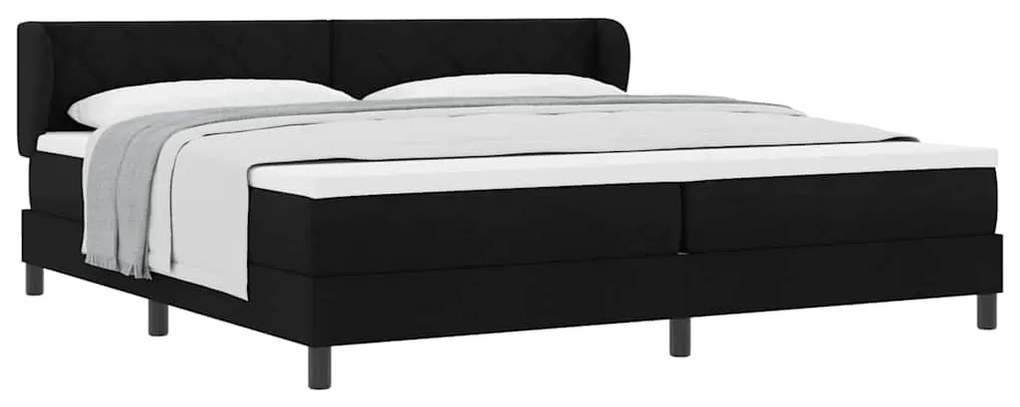 vidaXL Κρεβάτι box spring με στρώμα Μαύρο 200 x 200 cm ύφασμα