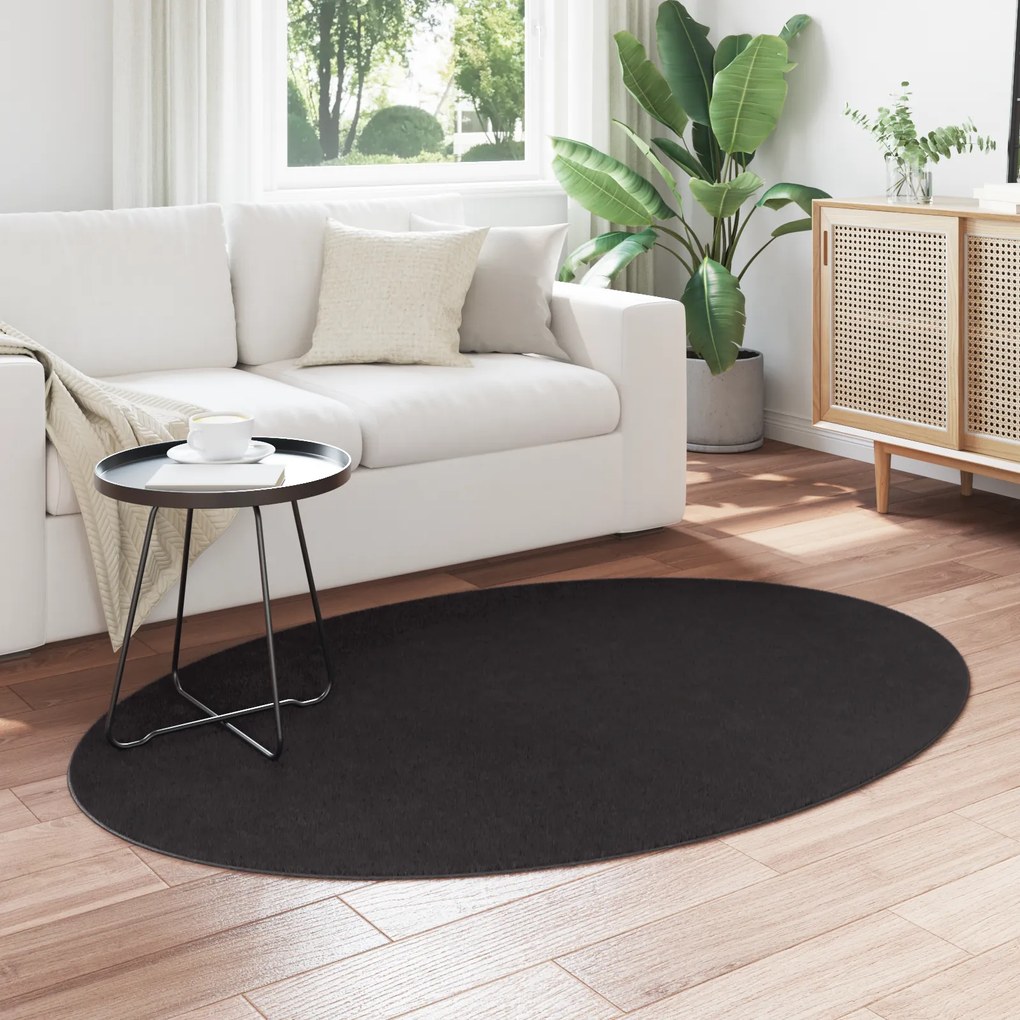 vidaXL Χαλί 'HUARTE' Μαύρο 120x170 εκ. Ωοειδές