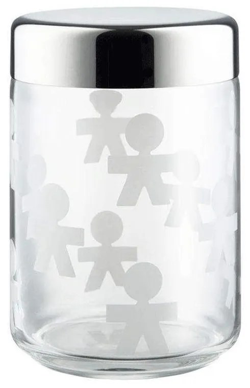 Βάζο Αποθήκευσης Girotondo AKK37 1000ml Silver-Clear Alessi Steel,Glass