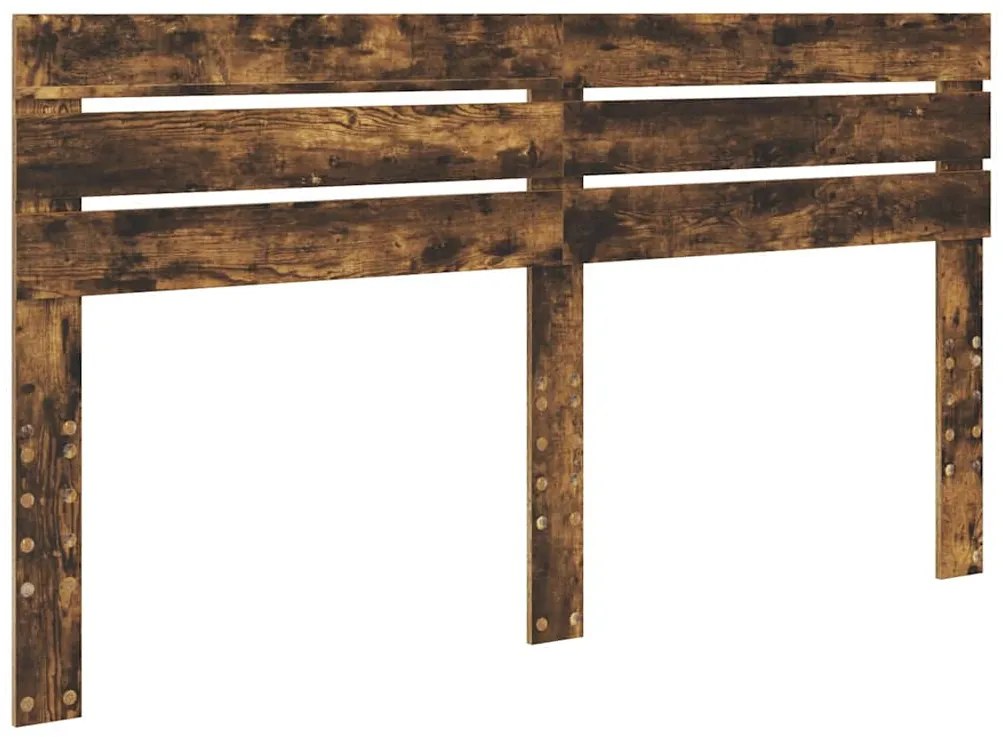 vidaXL Κεφαλάρι με κεφαλάρι Καπνιστό Δρύς 180 cm Επεξεργασμένο ξύλο