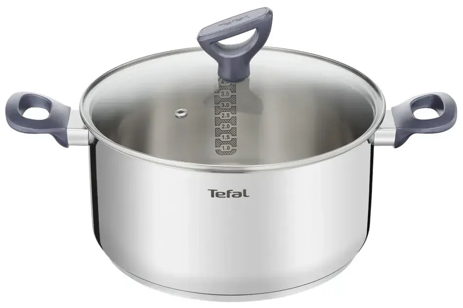 Tefal G7124645 Βαθιά Ανοξείδωτη Κατσαρόλα 5.36lt / 24cm Daily Cook