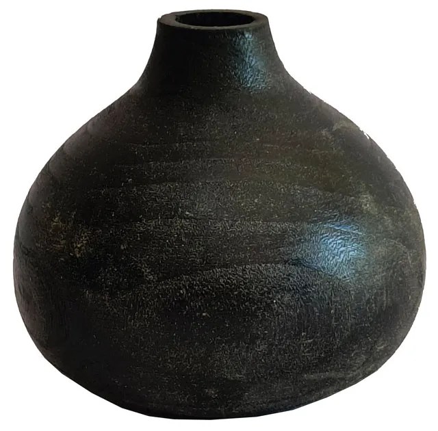 NUBIA ΒΑΖΟ ΞΥΛΟ ΜΑΥΡΟ 14x14xH14cm - 032278