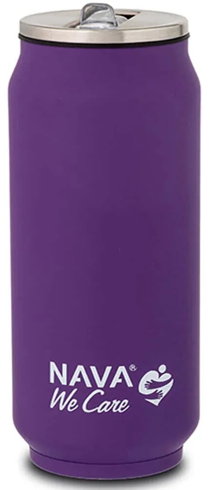 Ποτήρι - Θερμός Με Καλαμάκι We Care 10-016-041 Φ7x18,5cm 500ml Purple Nava