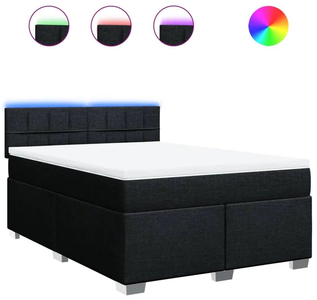 ΚΡΕΒΑΤΙ BOXSPRING ΜΕ ΣΤΡΩΜΑ ΜΑΥΡΟ 160X200 ΕΚ. ΥΦΑΣΜΑΤΙΝΟ 3288241