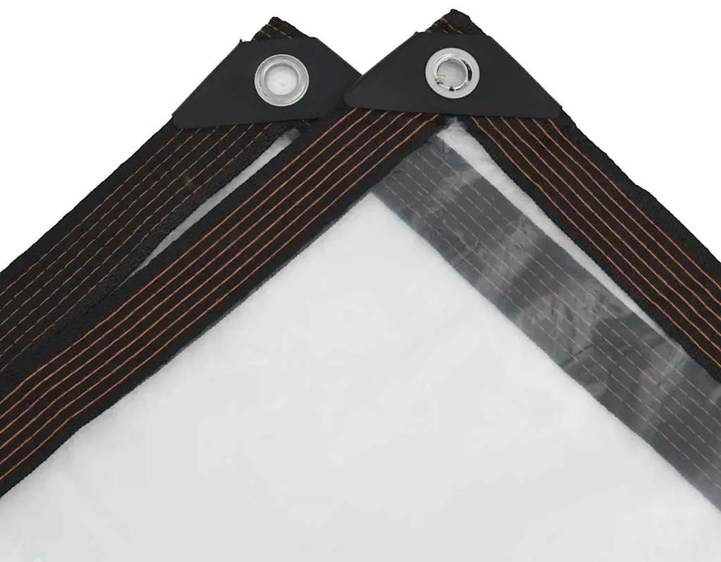 vidaXL Σαφής μουσαμάς με οπές 2x12 m πολυαιθυλένιο