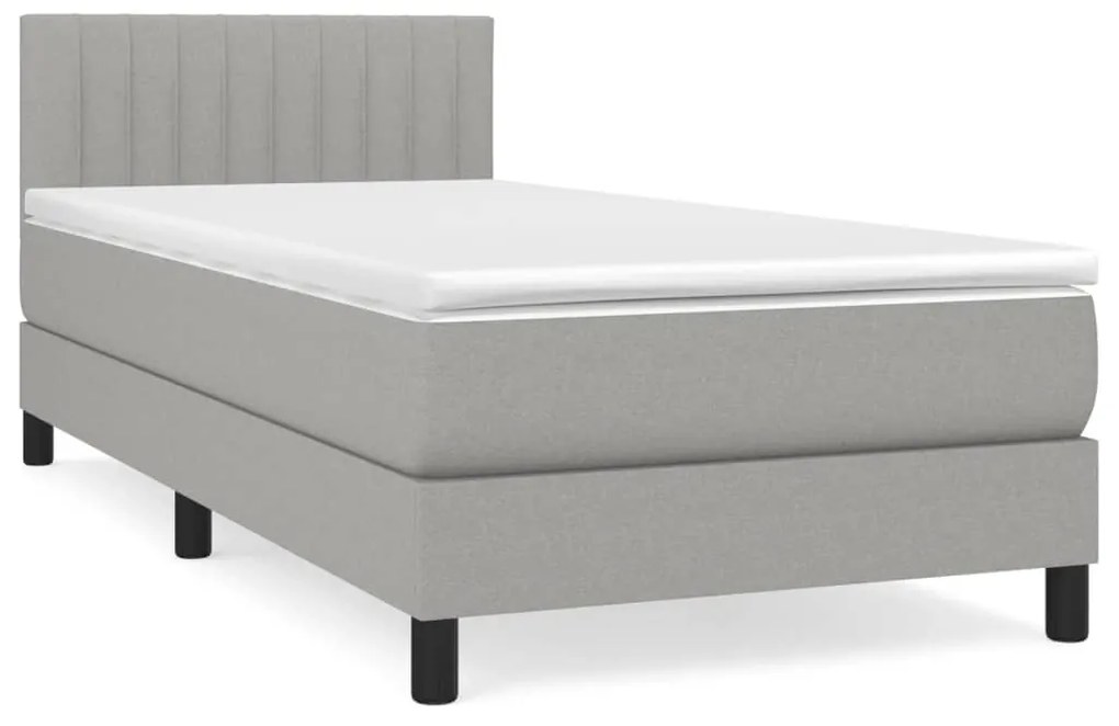 ΚΡΕΒΑΤΙ BOXSPRING ΜΕ ΣΤΡΩΜΑ ΑΝΟΙΧΤΟ ΓΚΡΙ 80X200 ΕΚ. ΥΦΑΣΜΑΤΙΝΟ 3140169