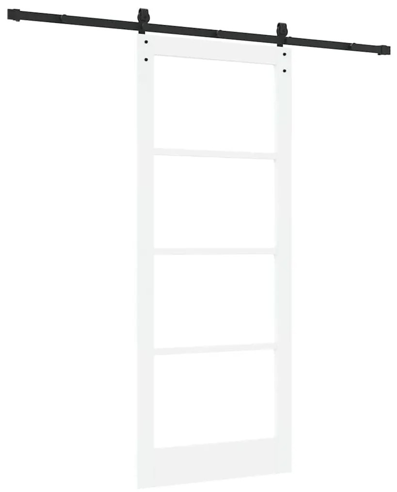 vidaXL Συρόμενη Πόρτα Χειροκίνητος Λευκό 86 x 211 cm Ξύλο και μέταλλο