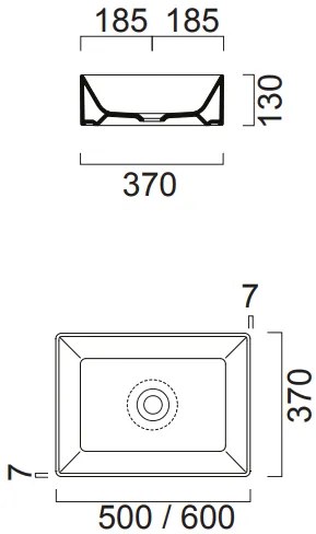 Νιπτήρας Kube-x GSI white-Μήκος 60 εκ.