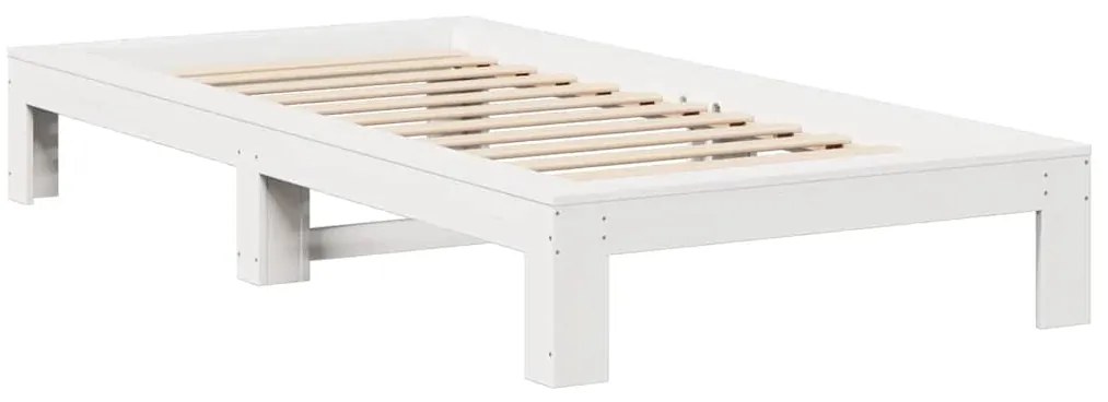 vidaXL Σκελετός Κρεβατιού Χωρίς Στρώμα Λευκό 100x200 εκ. Μασίφ Πεύκο