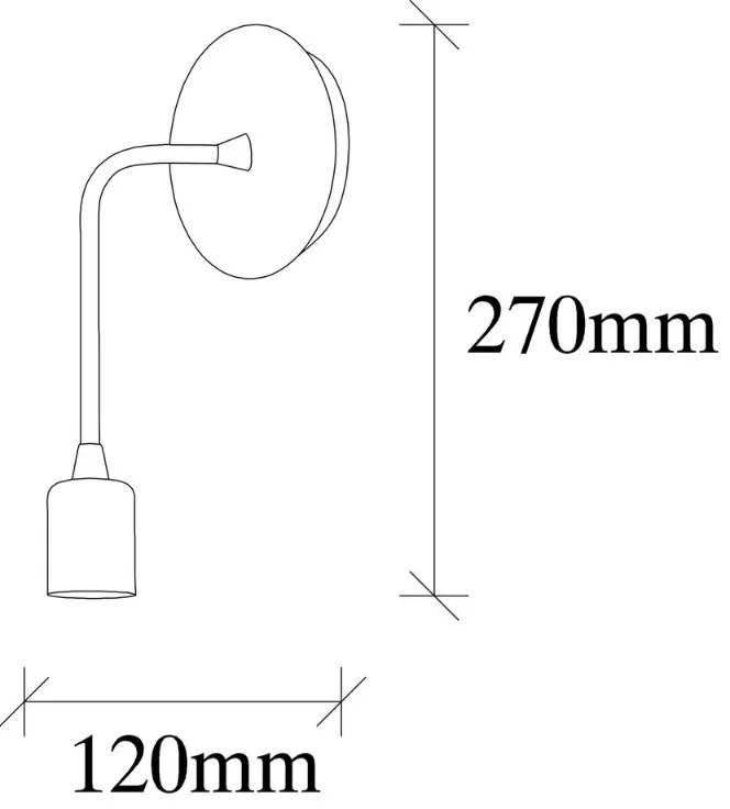 Απλίκα τοίχου Aden Megapap E27 μεταλλική χρώμα μαύρο 6x12x27εκ. - GP052-0173,1