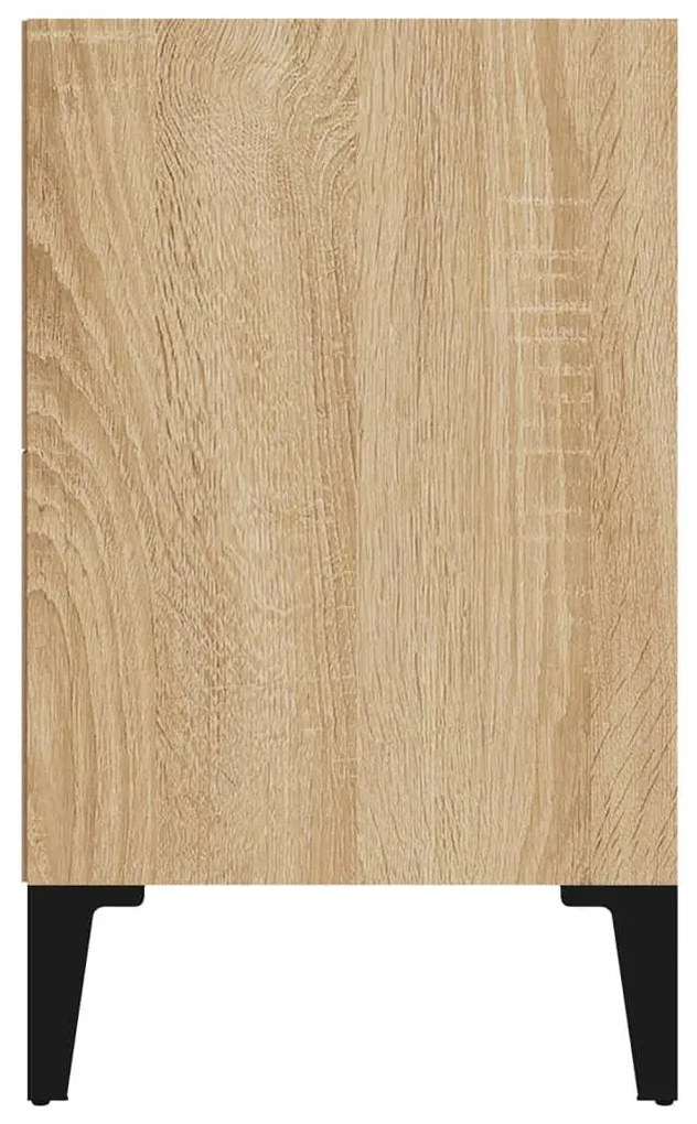 vidaXL Κομοδίνο Sonoma Δρυς 40 x 30 x 50 εκ. με Μεταλλικά Πόδια