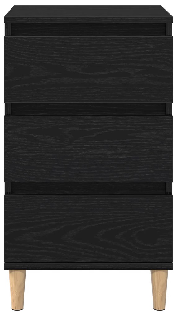 vidaXL Κομοδίνο Μαύρο Δρυς 40x35x70 εκ. Επεξεργασμένο Ξύλο