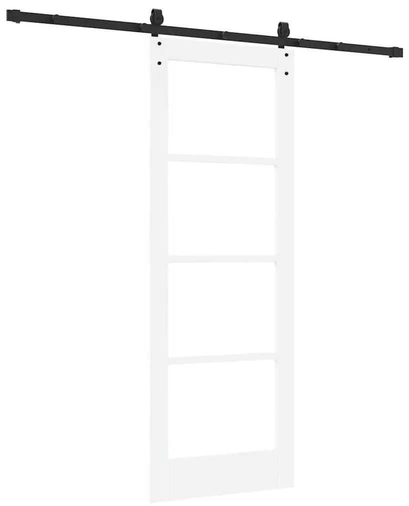 vidaXL Ολισθητή Πόρτα Λευκό 73.5 x 198.5 εκ. Ξύλο και μέταλλο