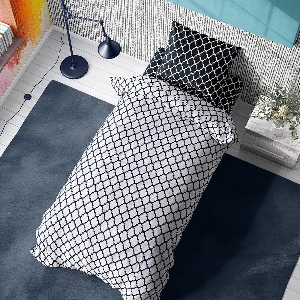 Σεντόνια Windows 177 (Σετ 4τμχ) Multi Dark Blue-White DimCol King Size 240x270cm 100% Βαμβάκι