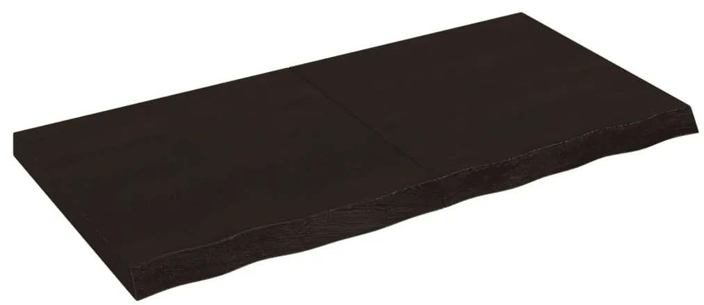 vidaXL Ράφι Τοίχου Σκούρο Καφέ 120x60x(2-6) εκ. Επεξ. Μασίφ Ξύλο Δρυός