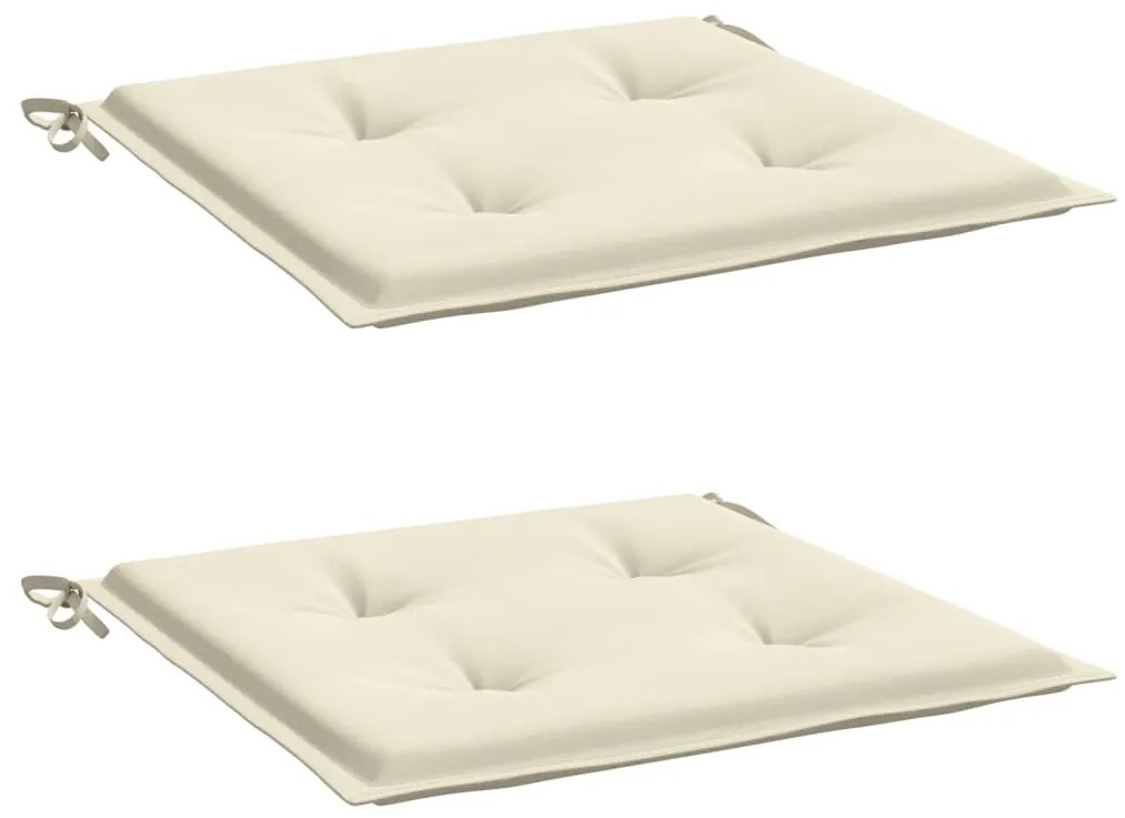 vidaXL Μαξιλάρια Καρέκλας Κήπου 2 τεμ. Κρεμ 50x50x3 εκ. Oxford Ύφασμα