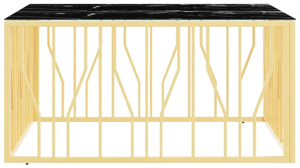 vidaXL Τραπέζι Σαλονιού Χρυσό 100x100x50 εκ. Ανοξείδωτο Ατσάλι & Γυαλί