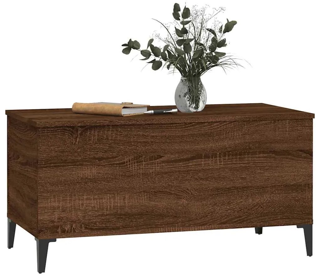 vidaXL Τραπεζάκι Σαλονιού Καφέ Δρυς 90x44,5x45 εκ. Επεξεργασμένο Ξύλο