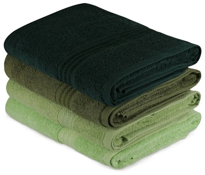Πετσέτες Rainbow 317HBY1412 (Σετ 4τμχ) Green L'essentiel Maison Σετ Πετσέτες 70x140cm 100% Cotton