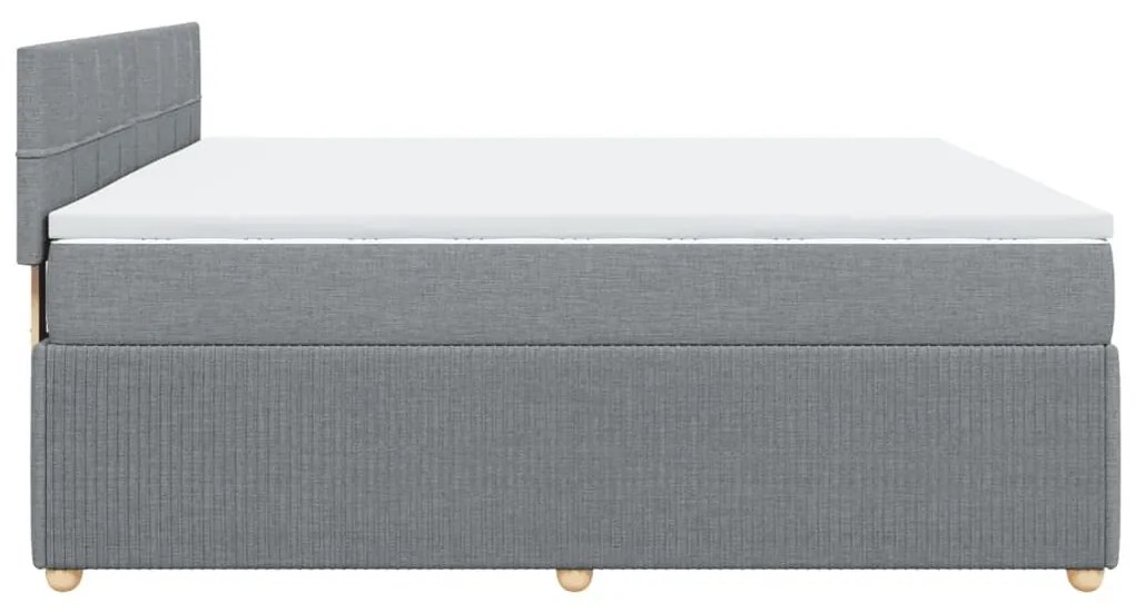 Κρεβάτι Boxspring με Στρώμα Ανοιχτό Γκρι 180x200 εκ. Υφασμάτινο - Γκρι