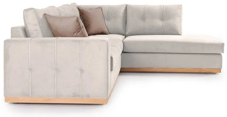 Γωνιακός καναπές αριστερή γωνία Boston pakoworld ύφασμα cream-mocha 280x225x90εκ