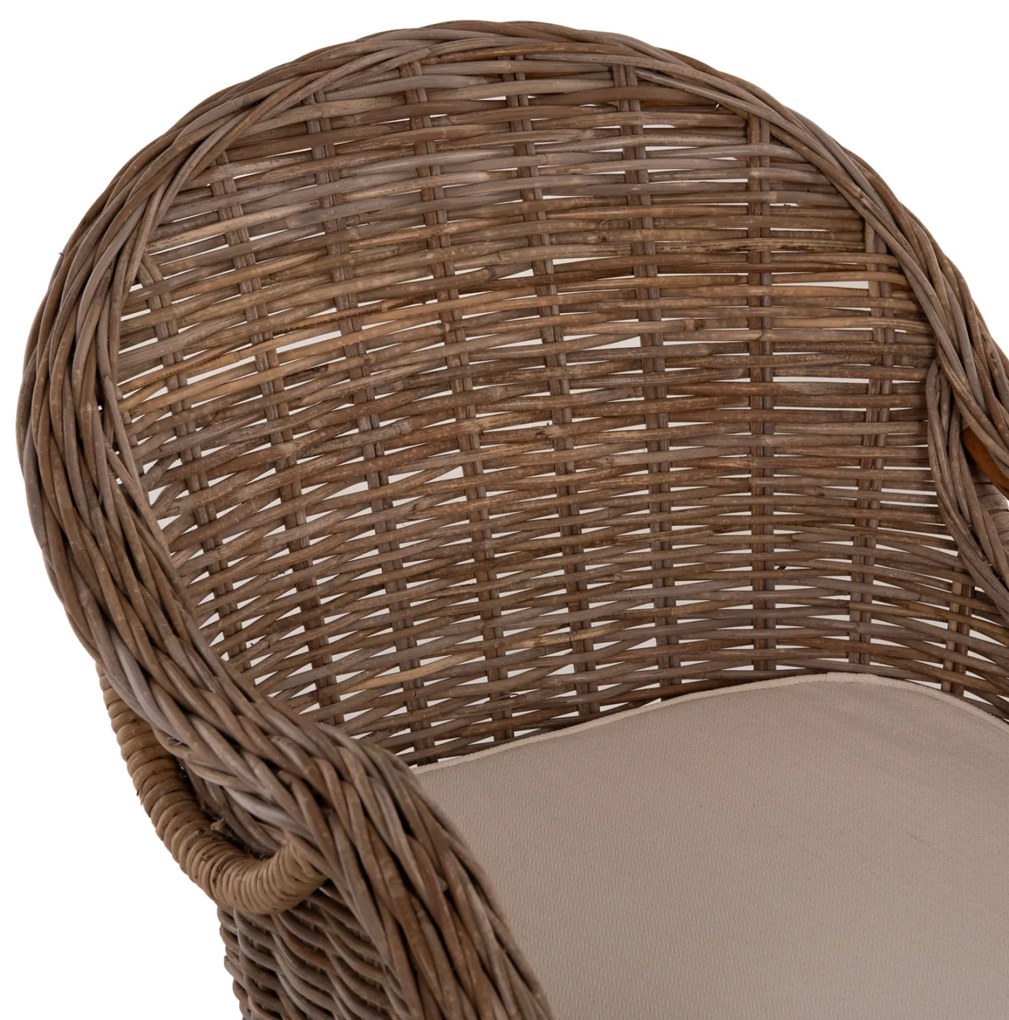 ΠΟΛΥΘΡΟΝΑ ΜΕ ΕΚΡΟΥ ΜΑΞΙΛΑΡΙ KEYLA HM9536 ΚΑΦΕ RATTAN 63x65x87Υεκ. - 0534997 - HM9536