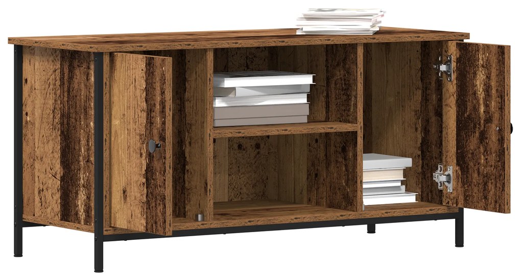 vidaXL Ντουλάπι τηλεόρασης από παλιό ξύλο 100x40x50 εκ Επεξεργασμένο ξύλο και Ατσάλι