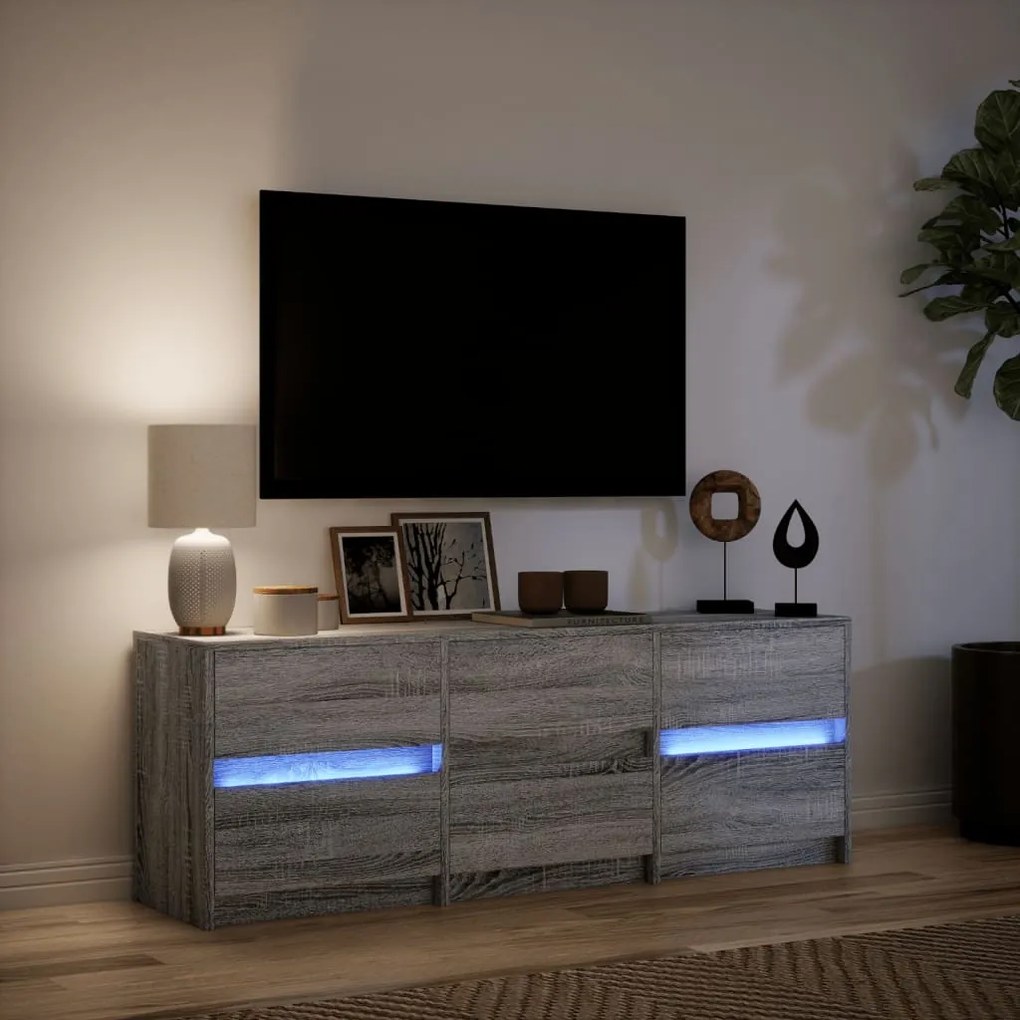 ΈΠΙΠΛΟ ΤΗΛΕΟΡΑΣΗΣ ΜΕ LED ΓΚΡΙ SONOMA 140X34X50 ΕΚ. ΕΠΕΞ. ΞΥΛΟ 3307924