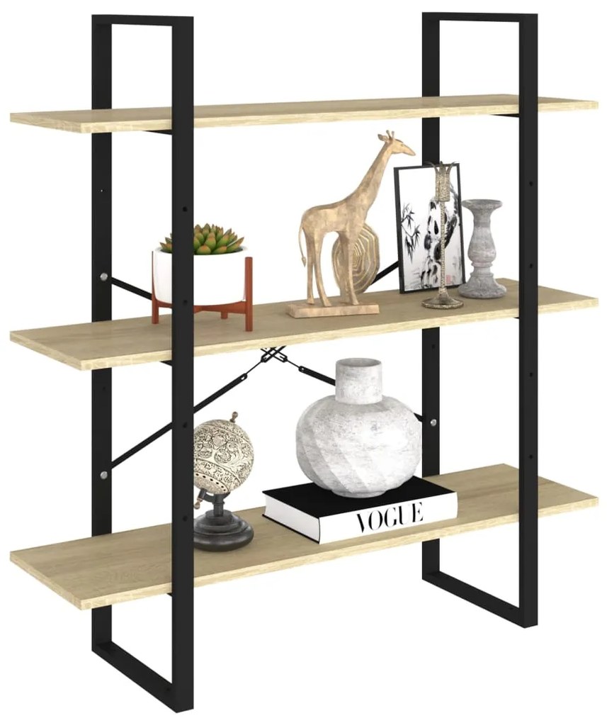 vidaXL Βιβλιοθήκη Χρώμα Sonoma Δρυς 100 x 30 x 105 εκ. από Επεξ. Ξύλο