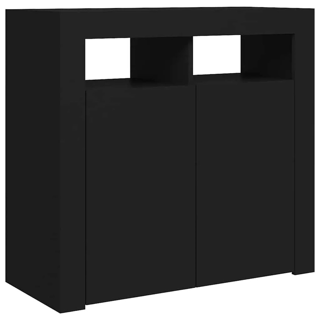 vidaXL Ντουλάπι με LED Μαύρο 80 x 35 x 75 εκ.