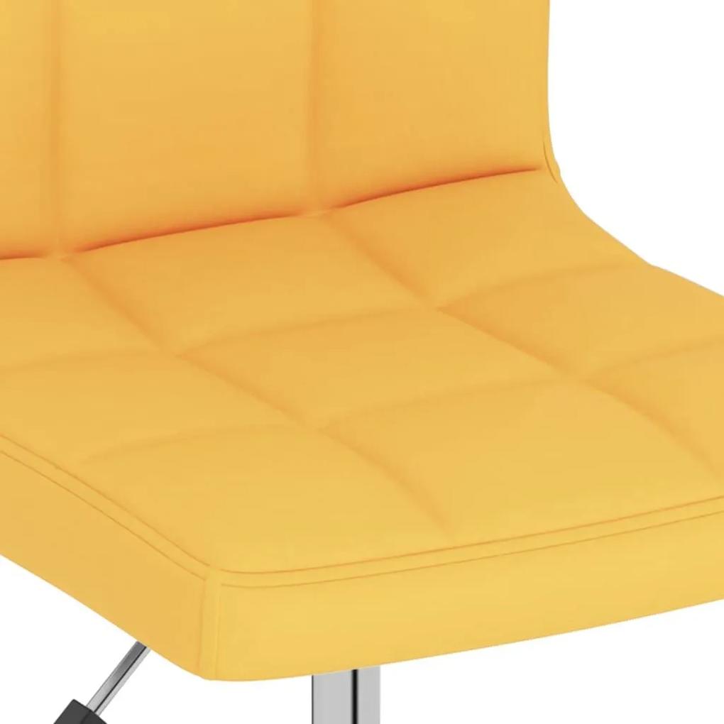 Καρέκλες Τραπεζαρίας Περιστρεφόμενες 2 τεμ. Μουσταρδί Ύφασμα - Κίτρινο