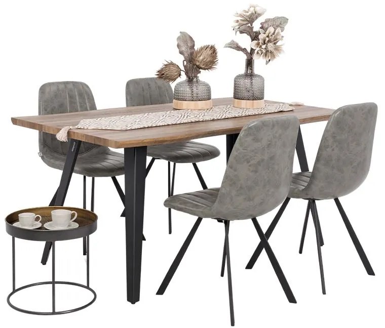 Καρέκλα Τραπεζαρίας FL4975 Fylliana Γκρί Τεχνόδερμα 45x45x90εκ. 4αδα 45x45x90 εκ.