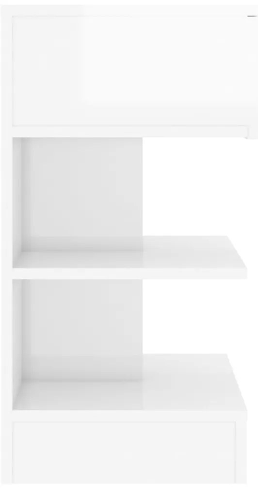 vidaXL Κομοδίνα 2 τεμ. Γυαλιστερά Λευκά 40 x 35 x 65 εκ.
