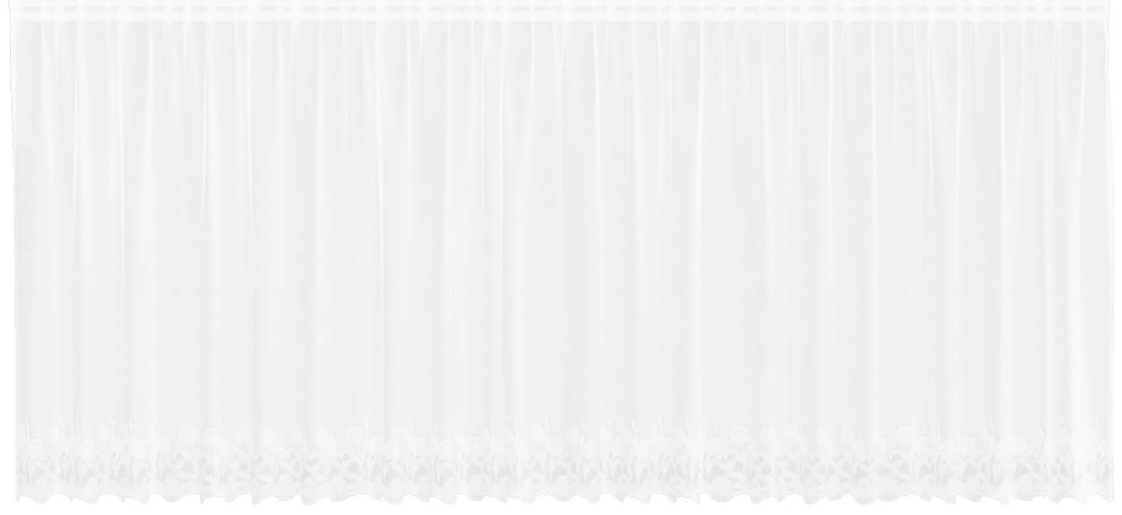 vidaXL Κουρτίνες με κουρτίνες Floral Λευκό 600 x 140 cm Πολυεστέρας