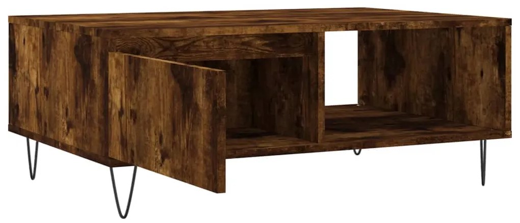 vidaXL Τραπεζάκι Σαλονιού Καπνιστή Δρυς 90x60x35εκ. Επεξεργασμ. Ξύλο