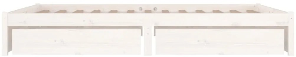 vidaXL Πλαίσιο Κρεβατιού Συρτάρια Λευκό 180 x 200 εκ Super King Size