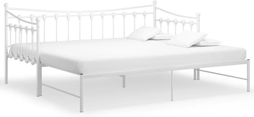 vidaXL Πλαίσιο για Καναπέ - Κρεβάτι Λευκό 90 x 200 εκ. Μεταλλικό