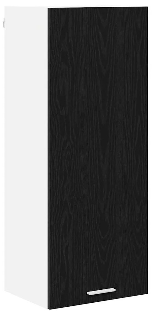 vidaXL Κρεμαστό ντουλάπι με πόρτα Riga Μαύρη Οξυά 40 x 31 x 100 εκ.