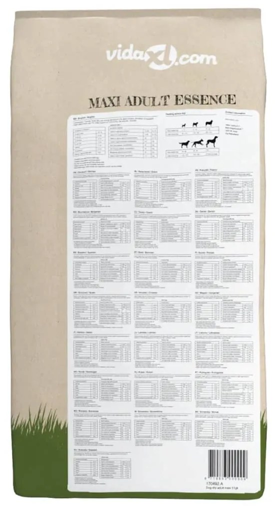 vidaXL Ξηρά Τροφή Σκύλων Premium Maxi Adult Essence Beef &amp; Chicken 15κ