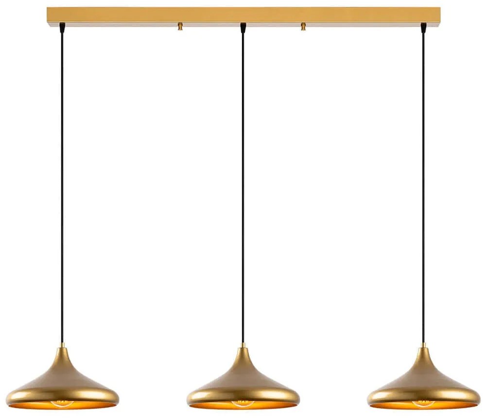 Φωτιστικό Οροφής - Ράγα Eysan 584TTM2125 145x35x116cm 3xE27 40W Gold Opviq