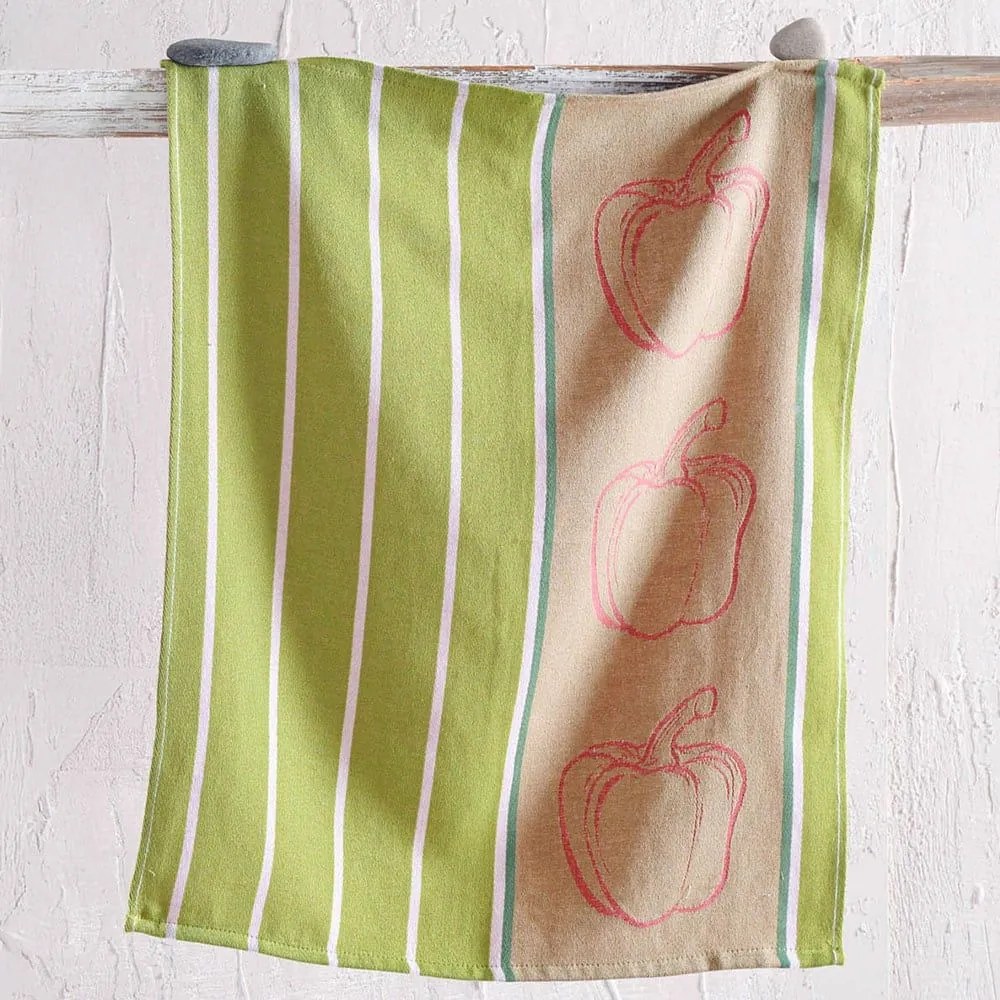 Πετσέτα Κουζίνας Pepper Green Ρυθμός 50x70cm 100% Cotton