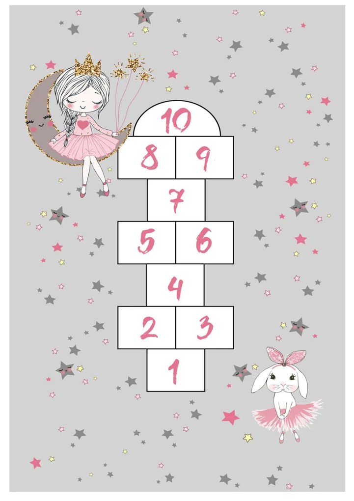 Παιδικό χαλί C7678.02 Σειρά KIDDER Γκρί με Κρόσια 80x150 εκ. 80x150x1 εκ.