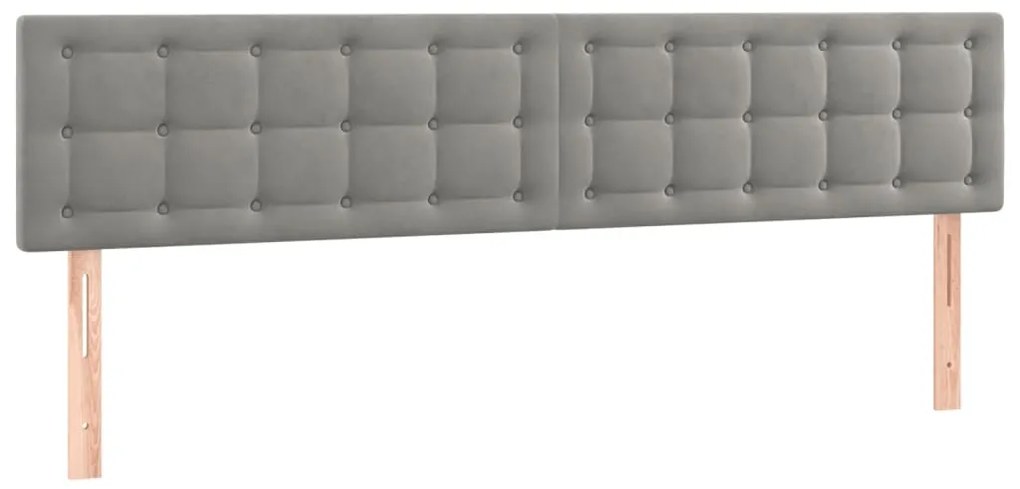 Κεφαλάρι Κρεβατιού LED Ανοιχτό Γκρι 160x5x78/88 εκ. Βελούδινο 3122100