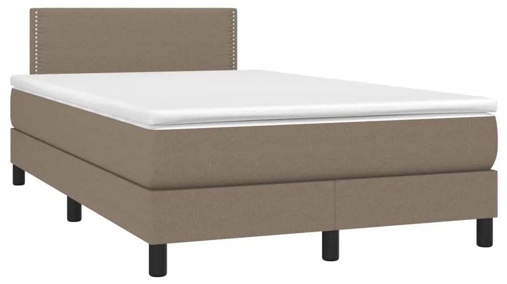 ΚΡΕΒΑΤΙ BOXSPRING ΜΕ ΣΤΡΩΜΑ &amp; LED TAUPE 120X200 ΕΚ. ΥΦΑΣΜΑΤΙΝΟ 3133065